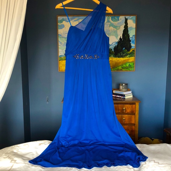 Adrianna Papell Dresses & Skirts - Adrianna Papell Royal Blue Grecian Gown
